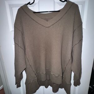 AE Big Hug Waffle V-Neck